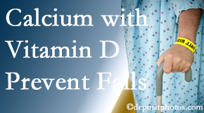 Calcium and vitamin D supplementation may be suggested to Minster chiropractic patients who are at risk of falling.