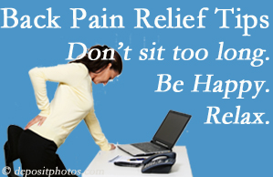 Minster Chiropractic Center reminds you to not sit too long to keep back pain at bay!