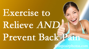 Minster Chiropractic Center urges Minster back pain patients to exercise to prevent back pain and get relief from back pain. 