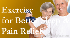 Minster Chiropractic Center incorporates the suggestion to exercise into its treatment plans for chronic back pain sufferers as it improves sleep and pain relief.