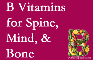 Minster bone, spine and mind benefit from B vitamin intake and exercise.
