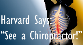 Minster chiropractic for back pain relief urged by Harvard