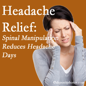 Minster chiropractic care at Minster Chiropractic Center may reduce headache days each month.